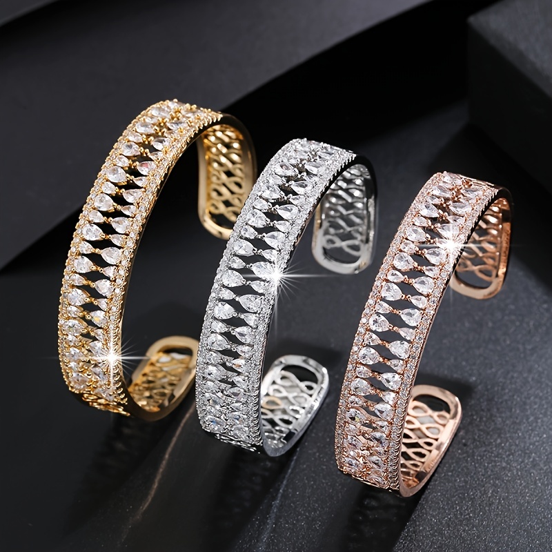 Stylish Double Row Zirconia Bangle