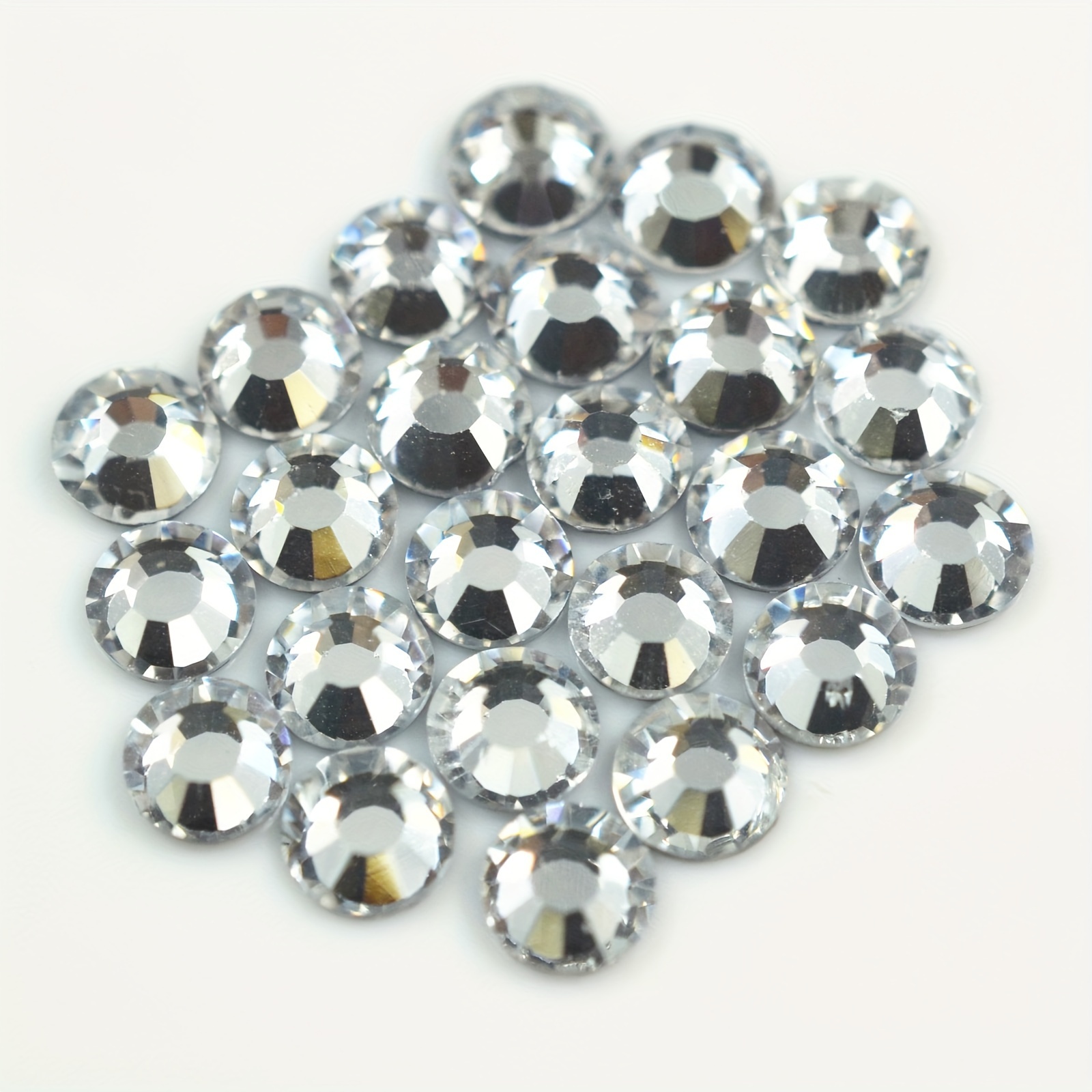 Dowarm Hotfix Crystal Rhinestones, Hot Fix Crystals for Crafts Clothes, Flatback Glass Crystal for Decoration, Round Gems, Mine Silver/Crystal