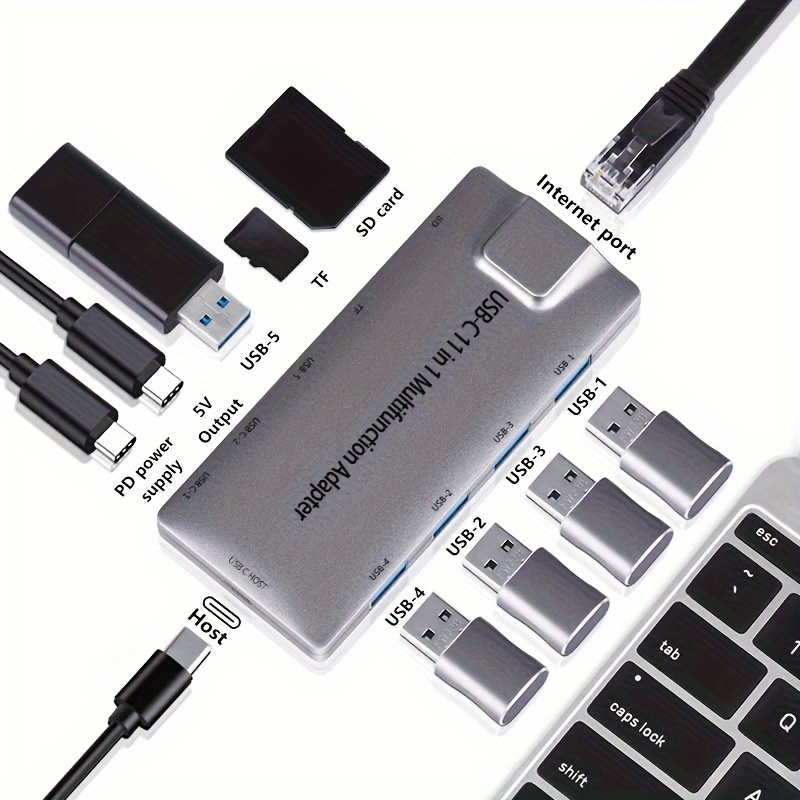 Hub USB-C con Carcasa de Disco Duro para Mac Mini M1, estación de  Acoplamiento Tipo C con Ranura SATA SSD/HDD, Puerto Dual USB 3.0/2.0,  lectores de Tarjetas TF/SD, Compatible con Mac Mini