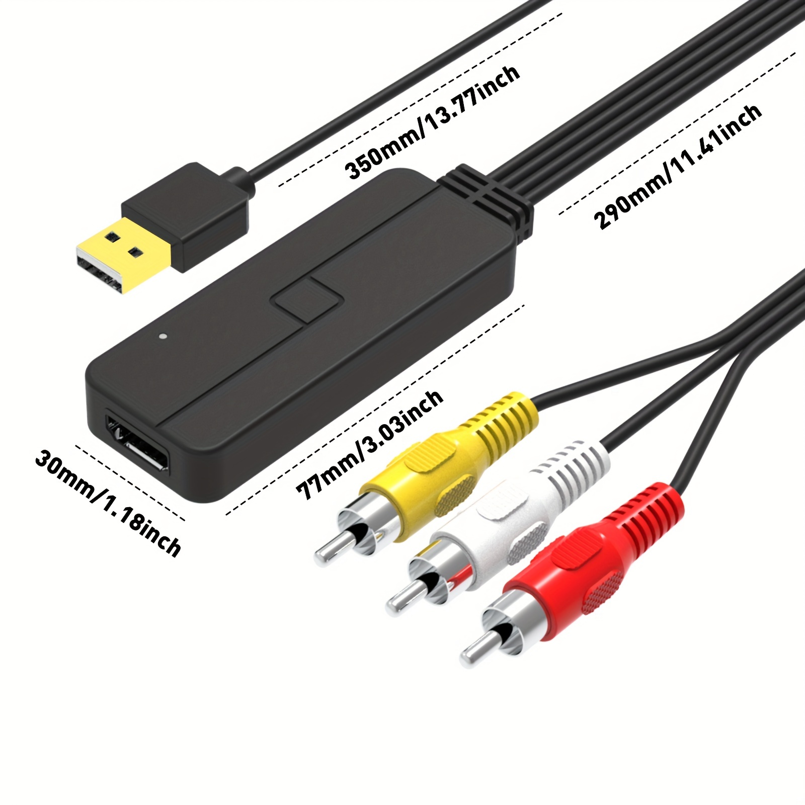 HDMI to RCA, HDMI to AV Converter, HDMI to Older TV Video Audio Converter  Adapter for Apple TV, Roku, Fire Stick, Xiaomi Mi Box ect -Black