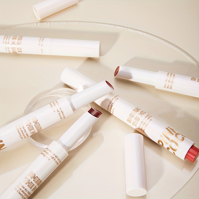 Shimmer Satin Lipstick Moisturizing Lip Balm Berry Red