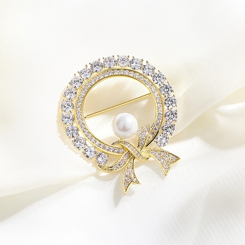 Sparkling Rhinestone Bow Knot Brooch Elegant And Non slip - Temu