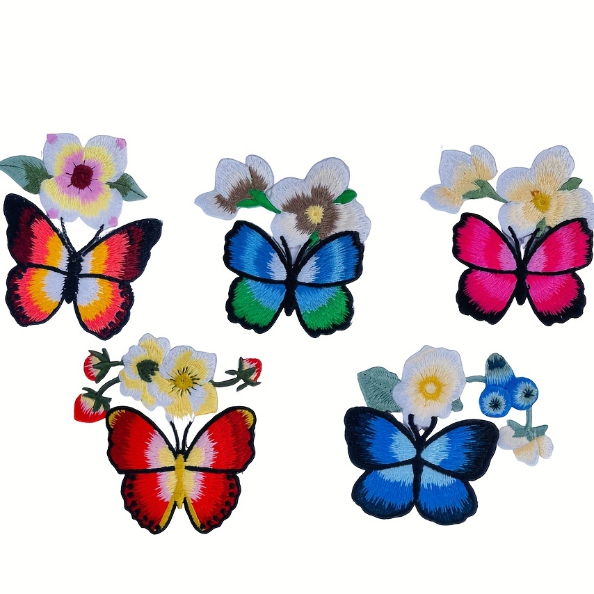 Fashionable Flower Butterfly Iron On Decals Diy Iron - Temu