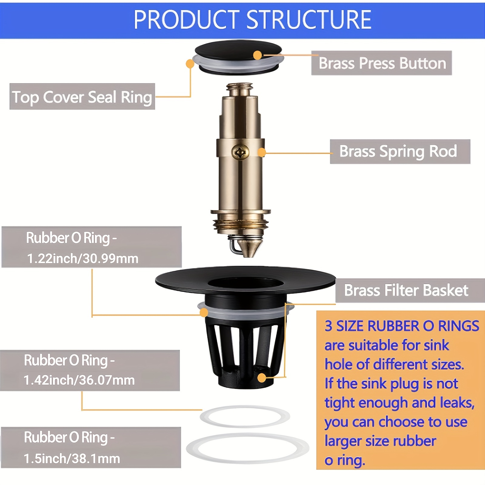 Seal Tight Bathtub Hair Catcher for Pop-Up Drains