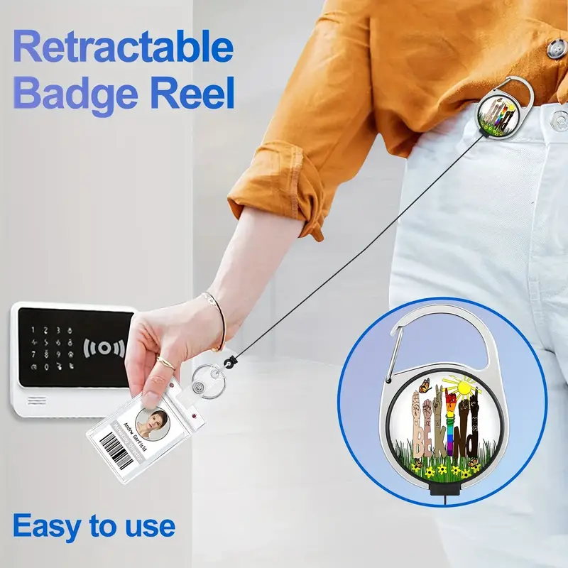 Plifal Badge Reels Holder Retractable Keychain Heavy Duty - Temu Italy