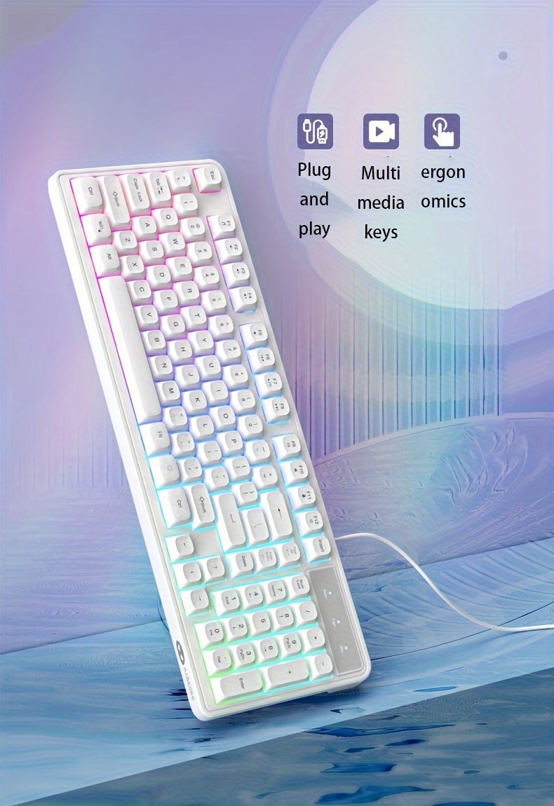メカニカルゲーミングキーボード 96 キー LED バックライト付き