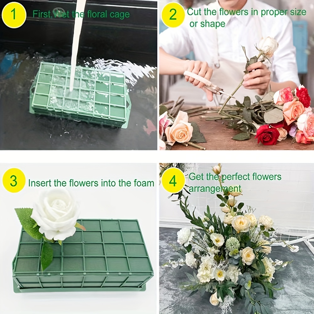 4 Pcs Floral Foam Cage Flower Holder With Floral Foam For Flowers