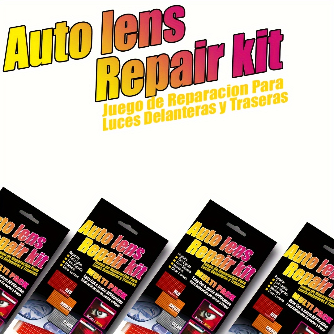 Kit de reparación de lentes de automóvil, kit de cinta de reparación de  luces traseras, kit de cinta de reparación de luces traseras para faros