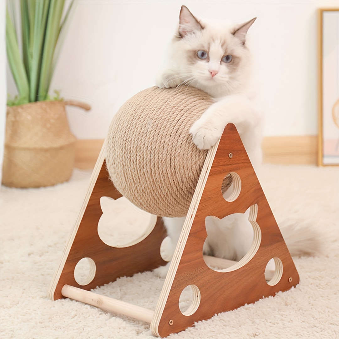 Multi color Solid Wood With Sisal Rope Cat Scratcher - Temu New Zealand