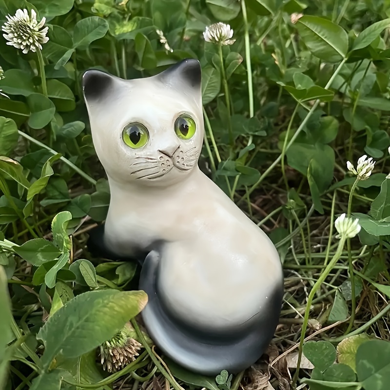 1 pc Statue de chat Animal décoration de Statue de jardin - Temu