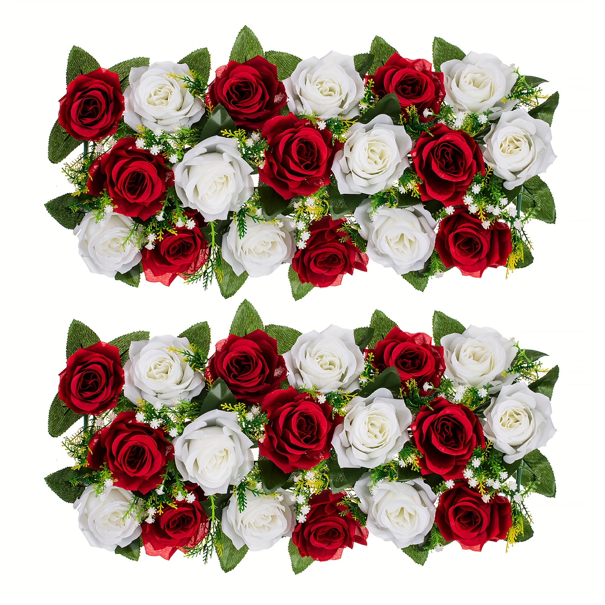 Arreglo de tulipanes artificiales magenta-blanco en taza con lunares,  decoración de mesa de novia, arreglo de flores de imitación de jardín  interior, flor eterna -  España