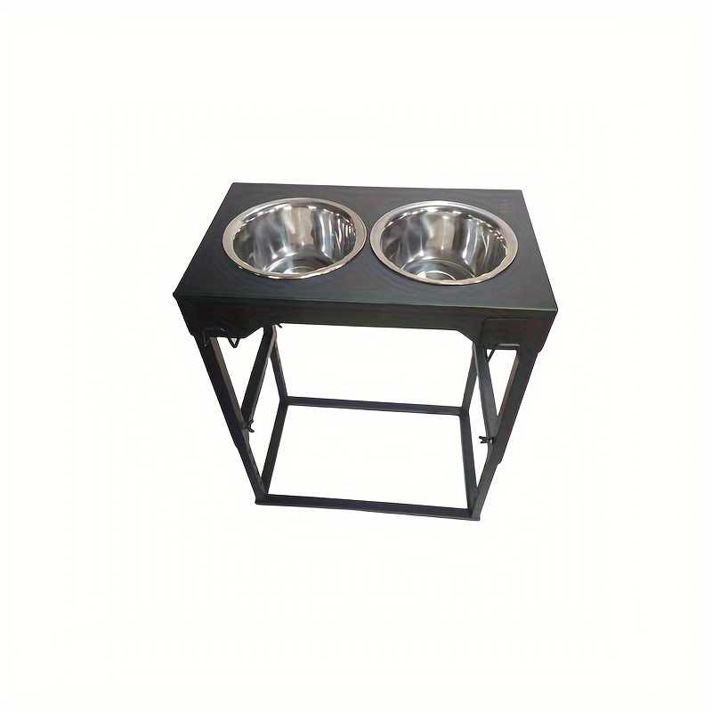 Elevated Double Stainless Steel Bowl with 5 Height Adjustable