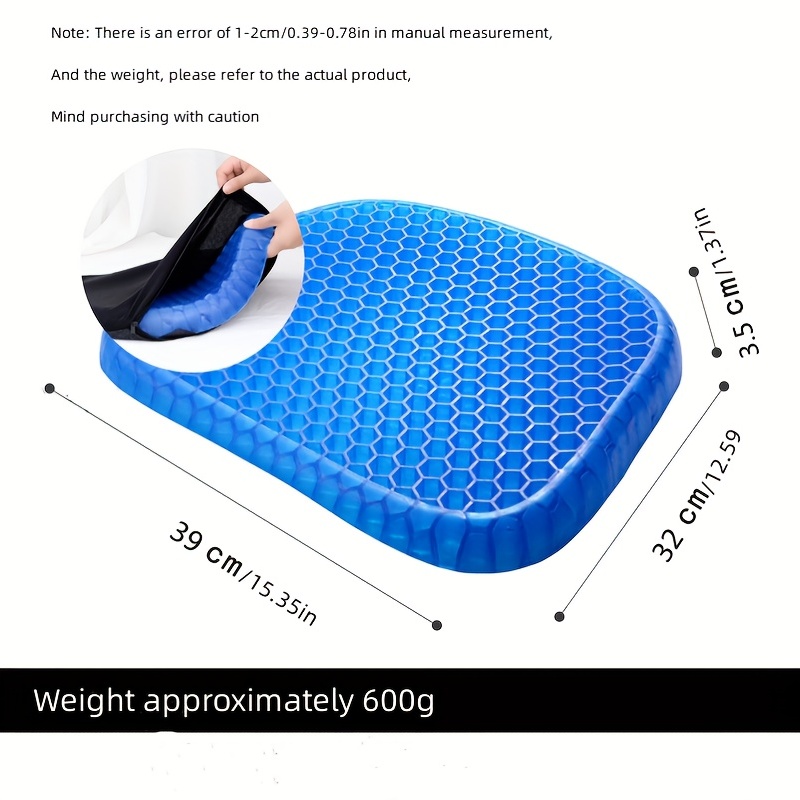 Summer Gel Seat Cushion Breathable Honeycomb Design For Pressure Relief  Back Tailbone Pain - Home Office Chair Cars Wheelchair