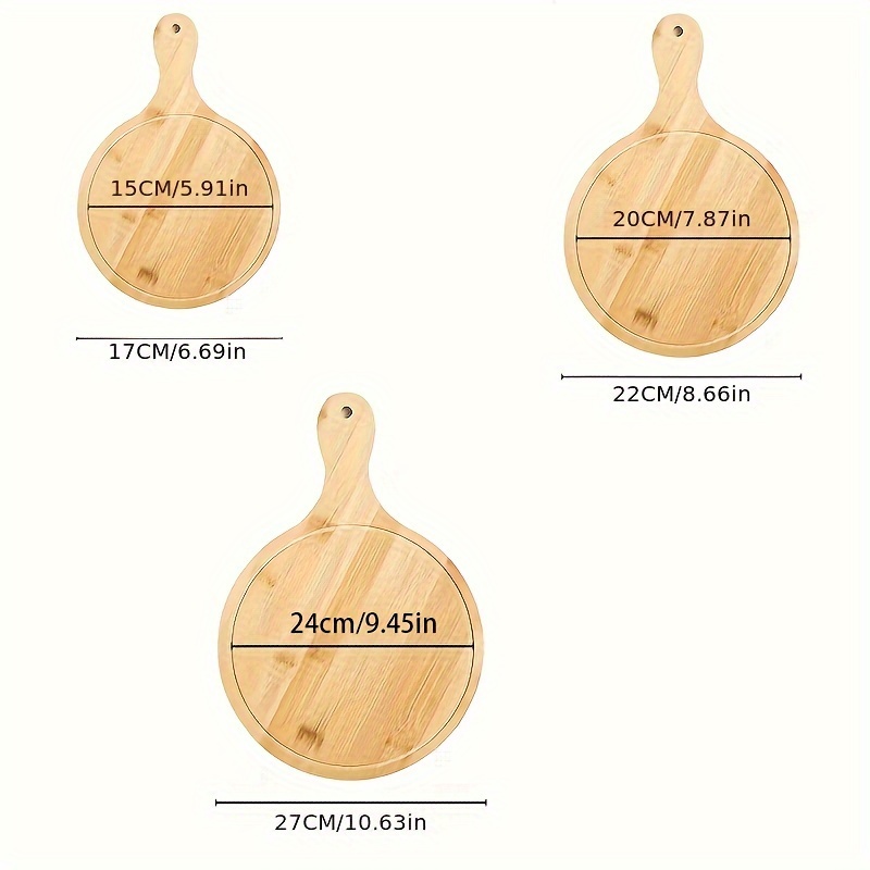 Bamboo Wood Pizza Board Wooden Tray Western Cut Bread Steak - Temu