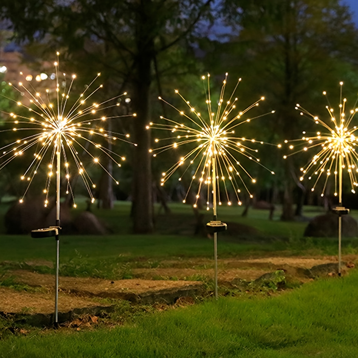 1pc Lumière De Feux D'artifice Solaires D'extérieur Lumières - Temu France