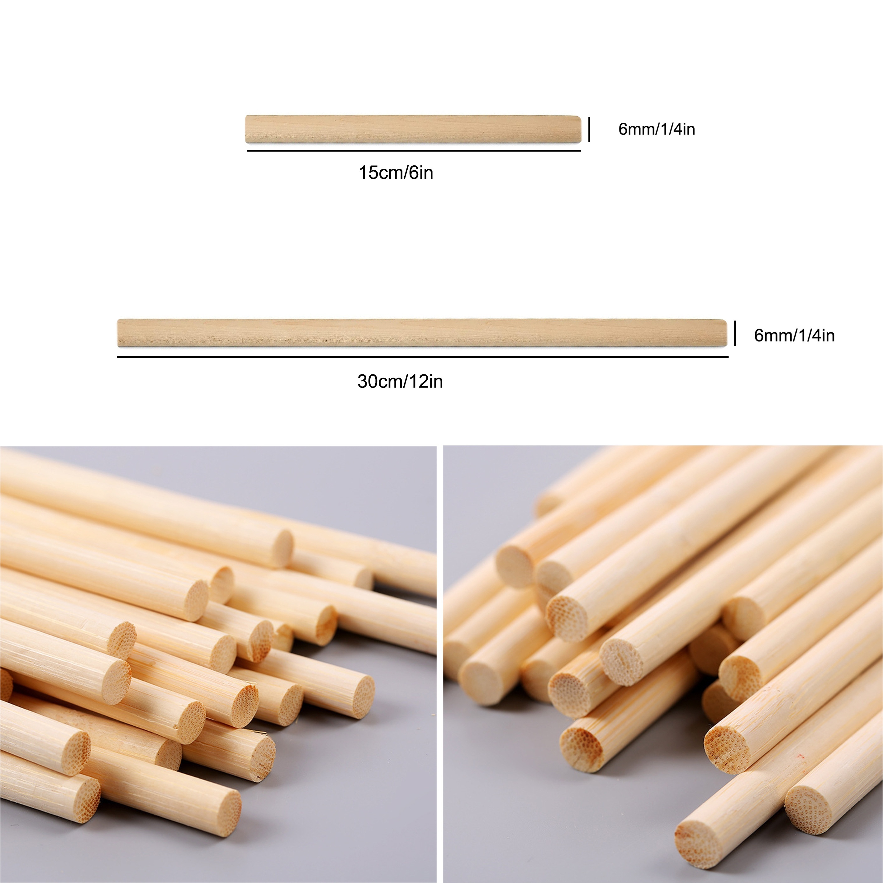 Dowel Rods And Wooden Dowel Craft Wood Sticks Natural Bamboo - Temu