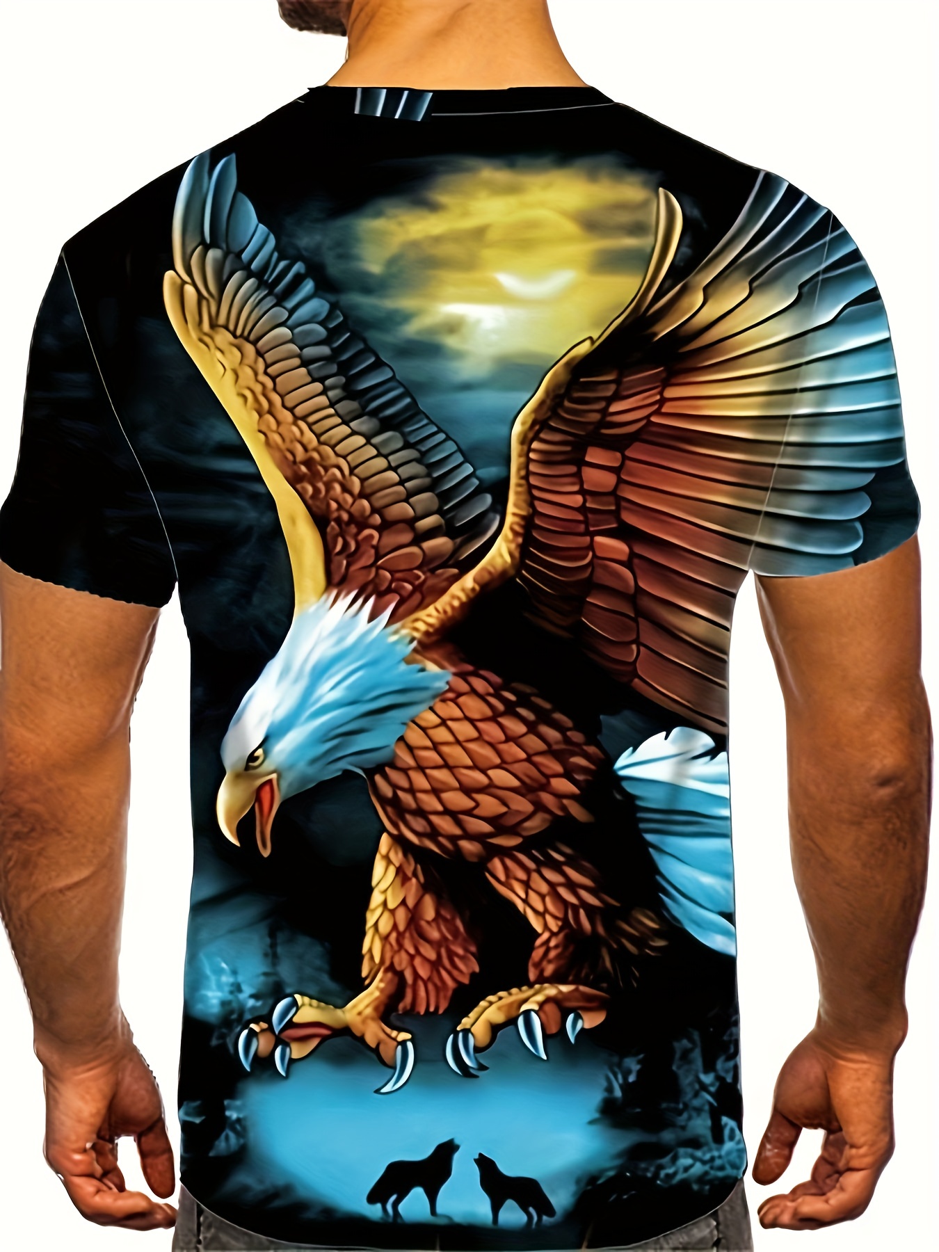 Mens Eagle Print Tee Shirt Casual Short Sleeve T Shirt For Summer Spring  And Fall Perfect Gift For Any Occasion - Men's Clothing - Temu Belgium