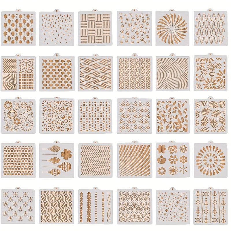 Geometric Stencils for Crafts Reusable Dots Star Stencil Brick Templates  Honeycomb Stencils for Painting on Wood Wall Scrapbooking Cookie Furniture