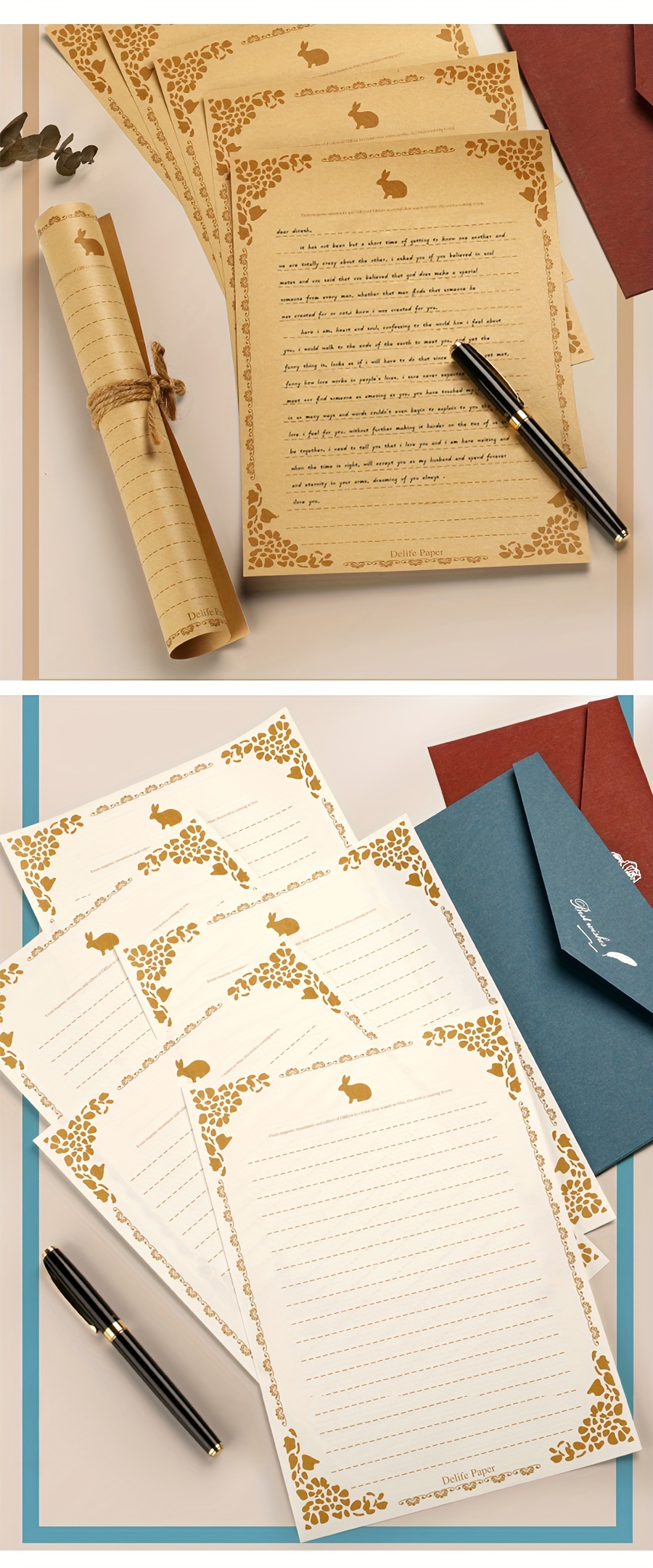 Vintage Kraft Paper Letter Writing Papers A5 Design For - Temu