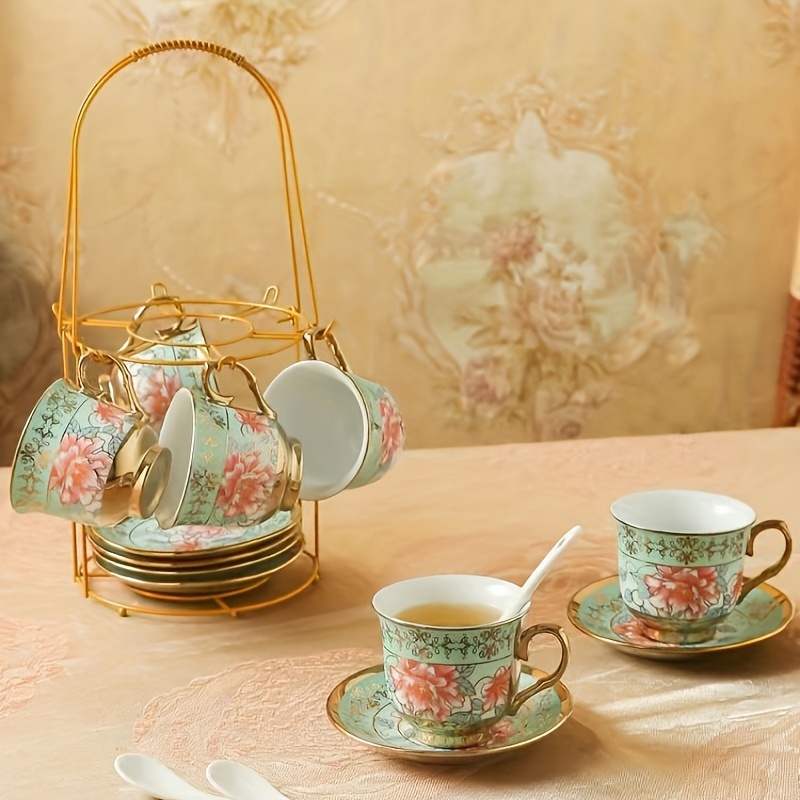 Tea Set Ceramic Teapot And Tea Cup Coffee Pot Afternoon Tea - Temu Kuwait