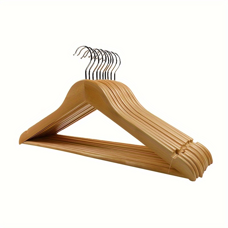 5 Pack Wooden Hangers Solid Wood Heavy Duty Hangers Clothes Hanger for Coat  Jackets Non-Slip Wardrobe Storage Organizers - AliExpress