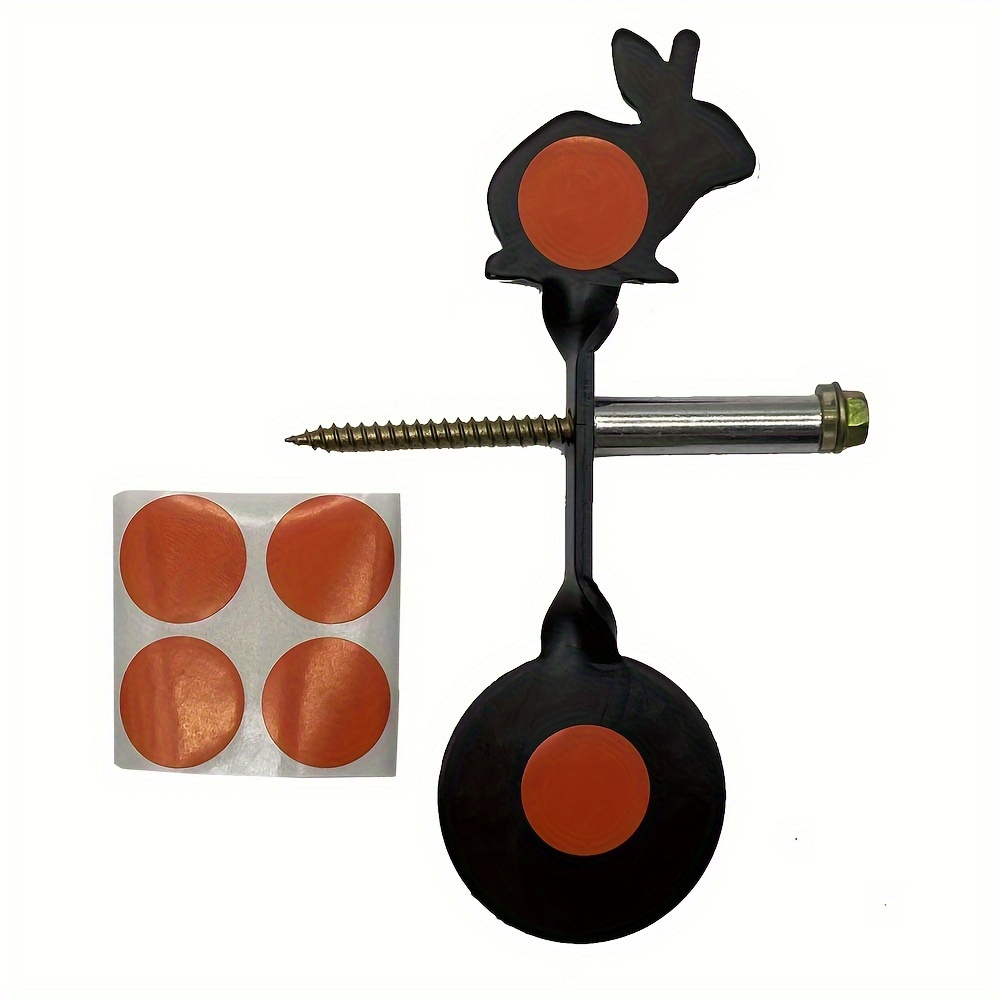 

360° Rotating Rabbit-shaped Shooting With 3mm Metal Plates - Easy Carry Practice For Outdoor Fun, Black For Use