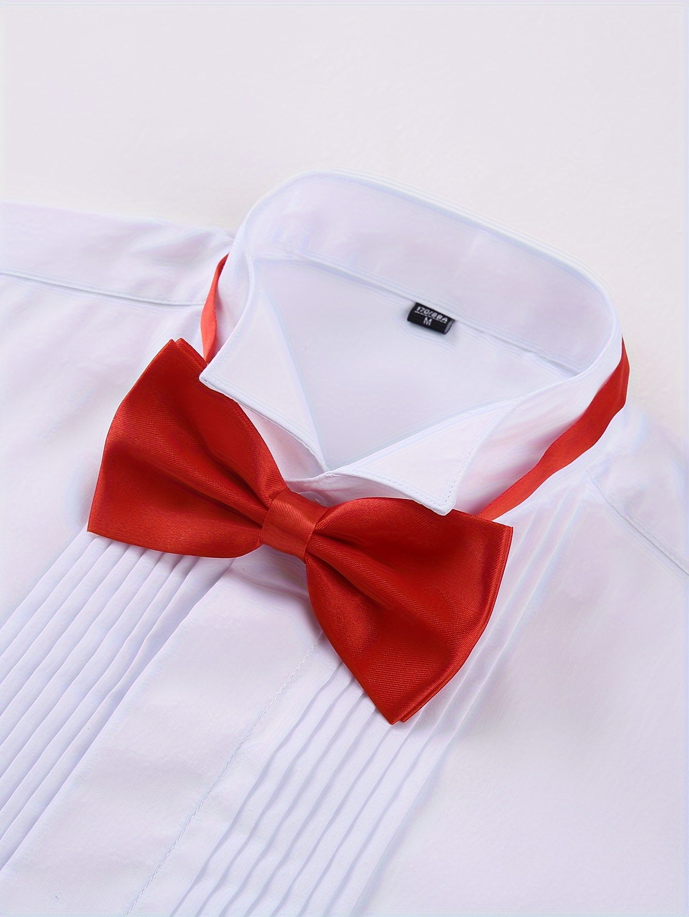 Men's Solid Color Dress Shirt with Swallow Collar & Bow Ties