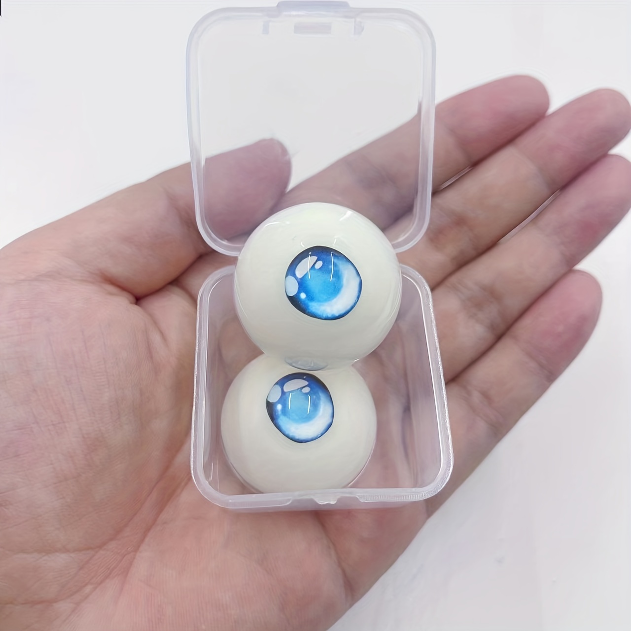LIFANOU Realistic Fake Eyes 33mm - 1 Pair Doll Eyes Acrylic Half Round  Eyeballs for Halloween Props, Dolls Crafts, Cosplay and Party Decorations