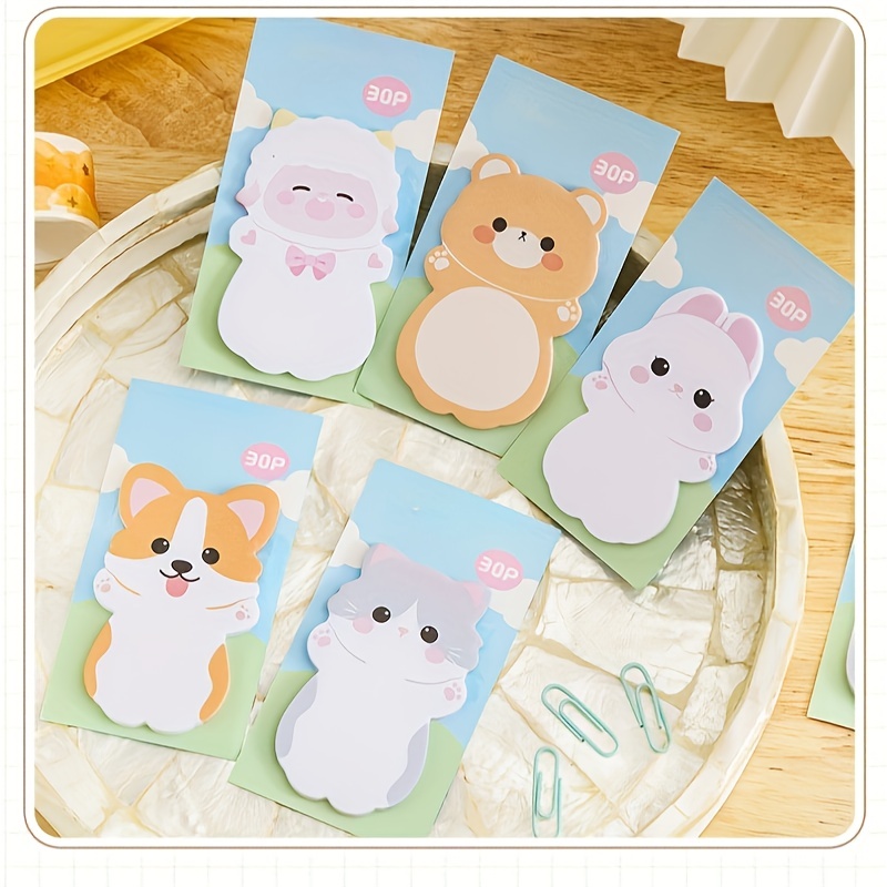 Cartoon Animal Sticky Note Each Cute Self stick Memo Pads - Temu