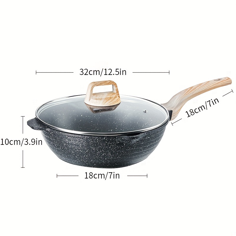 CAROTE Nonstick Deep Frying Pan with Lid 11 Inch Skillet Saute Pan