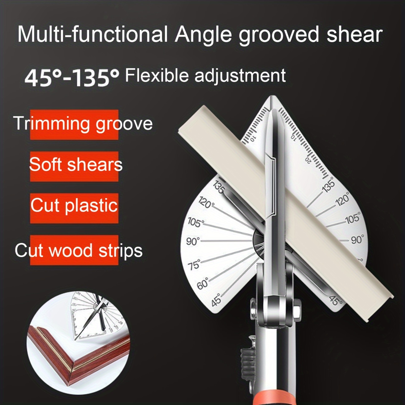 Multi Angle Miter Shear Cutter Angle Réglable Ciseaux Outils de coupe à la  main pour les petits travaux d'onglets et les projets de bricolage