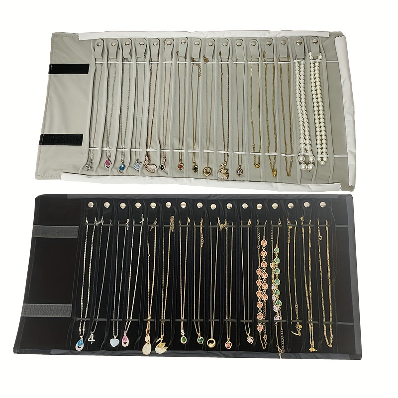 

Upgrade 16-bit Necklace Storage Roll, Equipped With Anti-tangling Interval Layer And High-elasticity Elastic Band