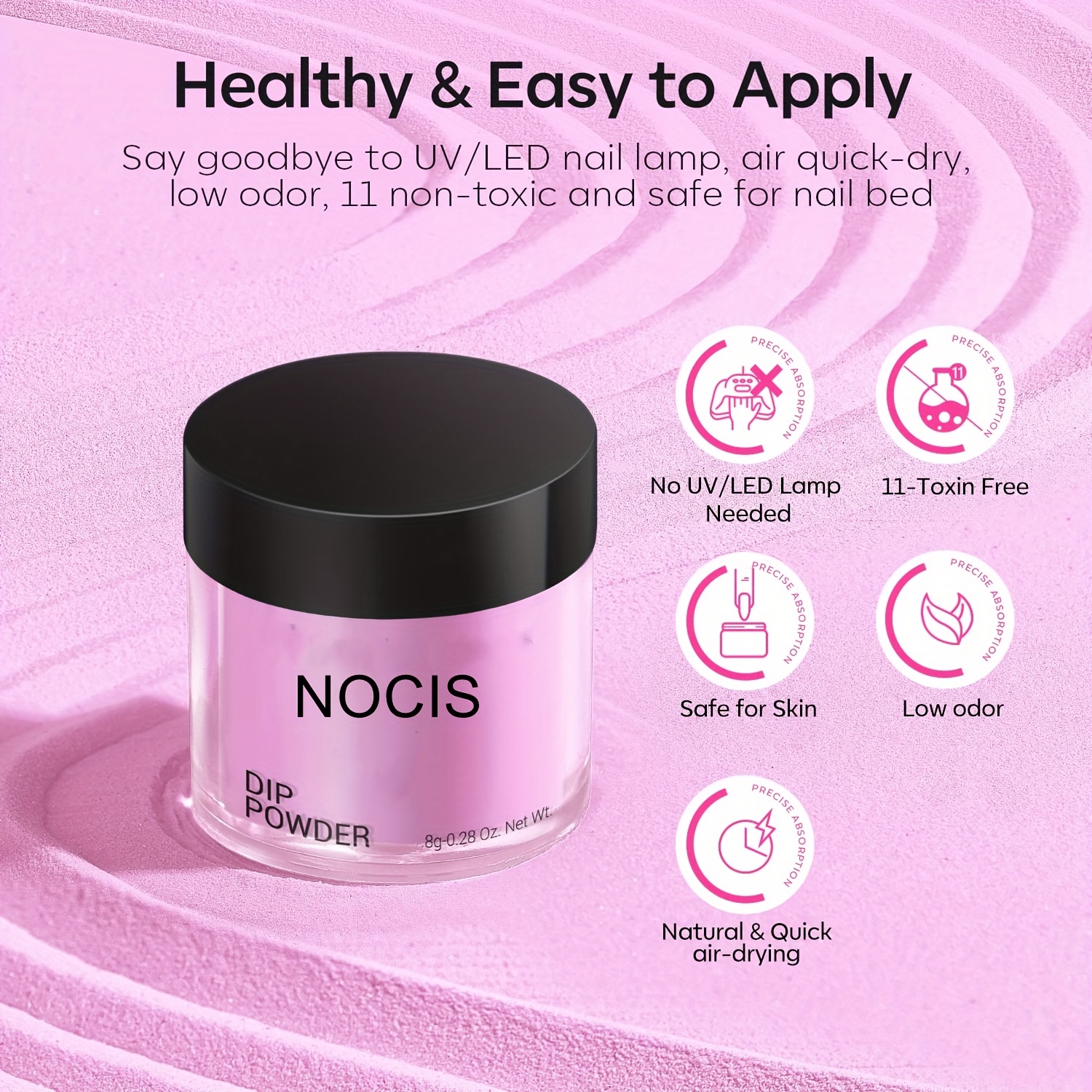 Hot Pink Dip Powder Manicure Kit 4 Colors Summer Bright Set DIY Salon