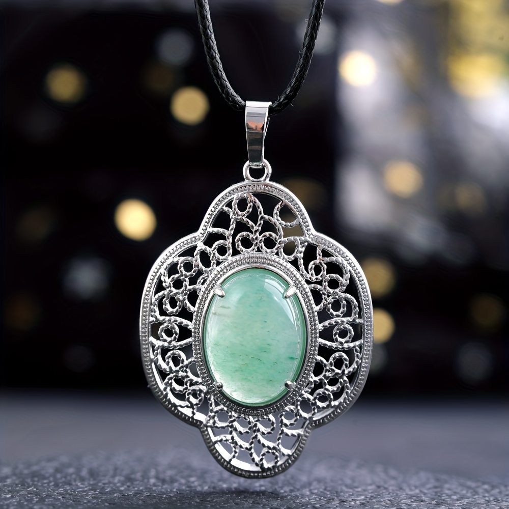 Natural Emerald Four Leaf Clover Necklace Sterling Silver | JewelryEva