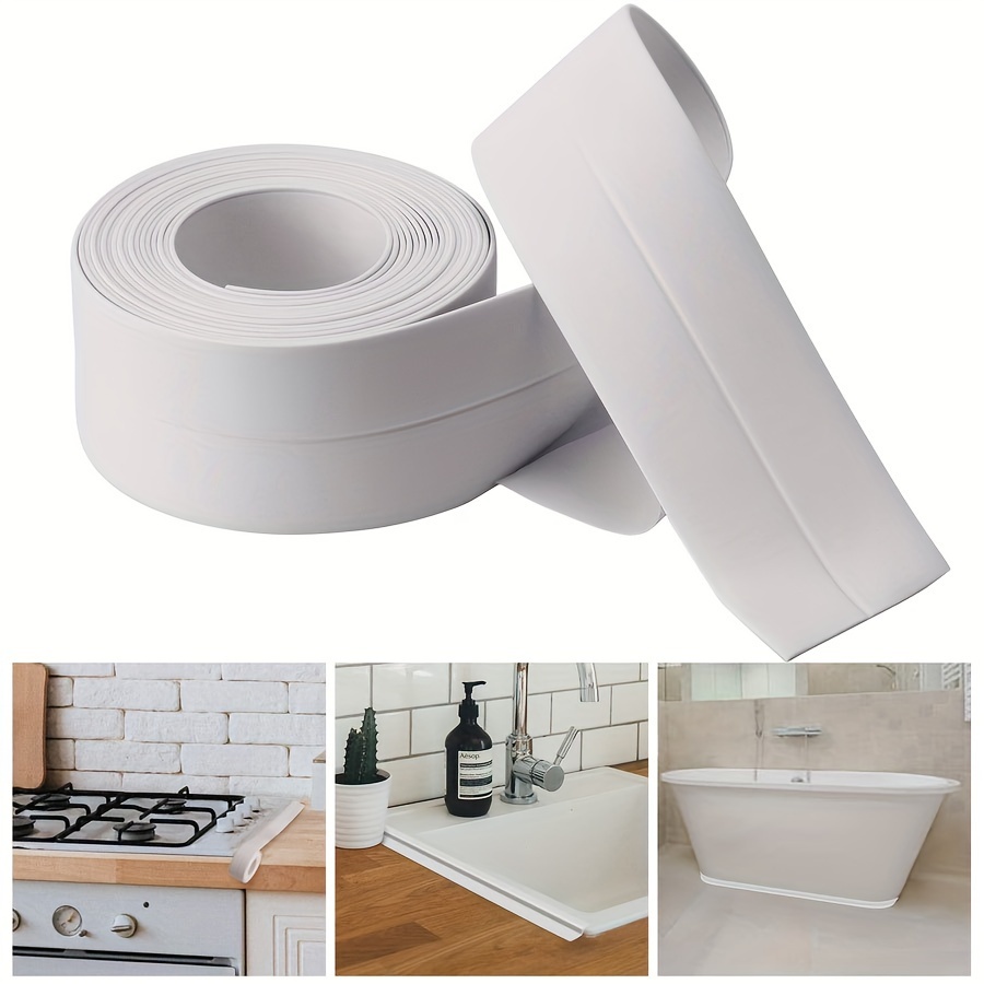 Cinta de calafateo impermeable a prueba de aceite, de PVC, autoadhesiva  para baño y cocina, cinta de sellado para encimera, fregadero, baño, baño