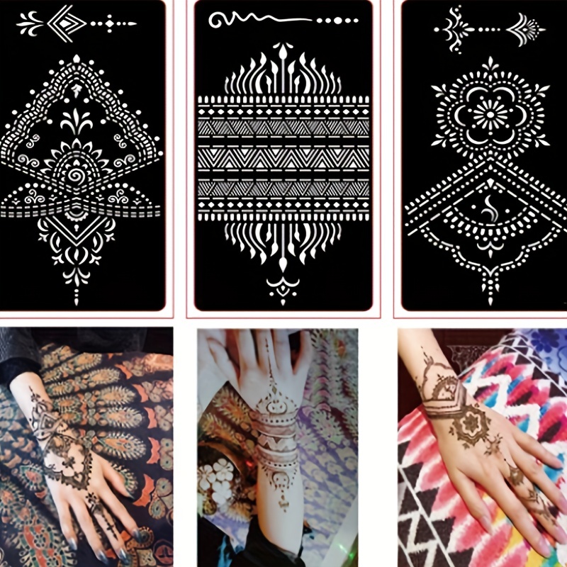 Acrylic Plastic Henna Mehndi Hand Templates for practice body art Heena Hena