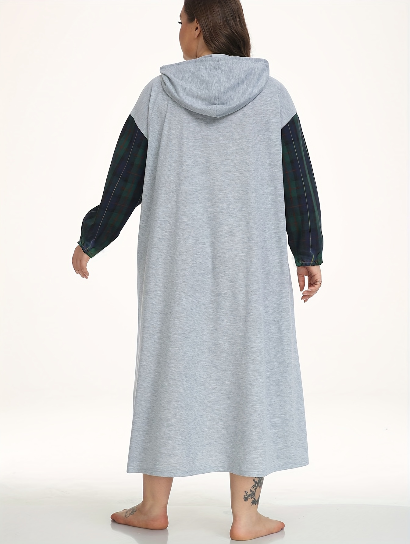 Colorful Letter Print Hooded Nightdress