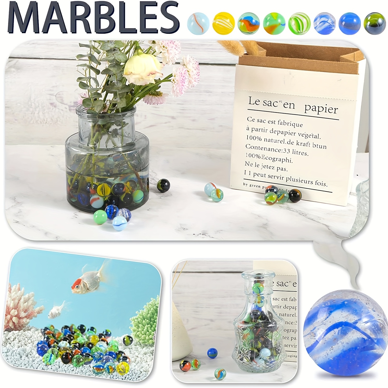 40 PCS Glass Marbles for Kids, 35 Colorful Assorted Marbles and 5 Glow in  The Dark Marbles, Marble Games and Marble Run Accessories for Boys and