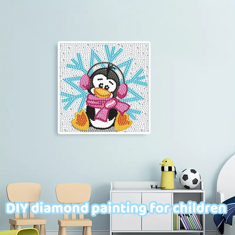 Diamond Painting Kit, Christmas Snowflakes Penguins Diamond Art