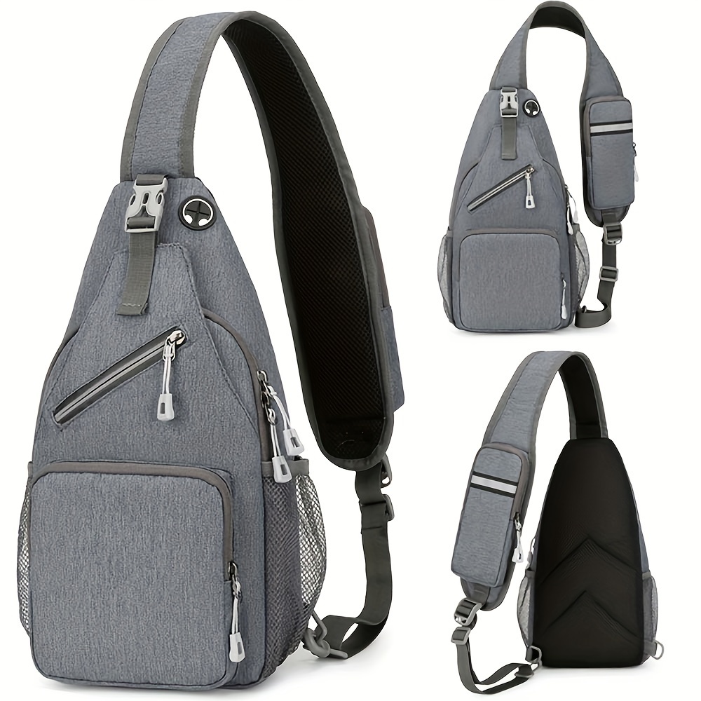 TEMU 1pc Crossbody Sling Bag For Men And Women With Adjustable Shoulder Strap Shoulder Backpack Chest Bag Travel Hiking Daypacks, Christmas Gift