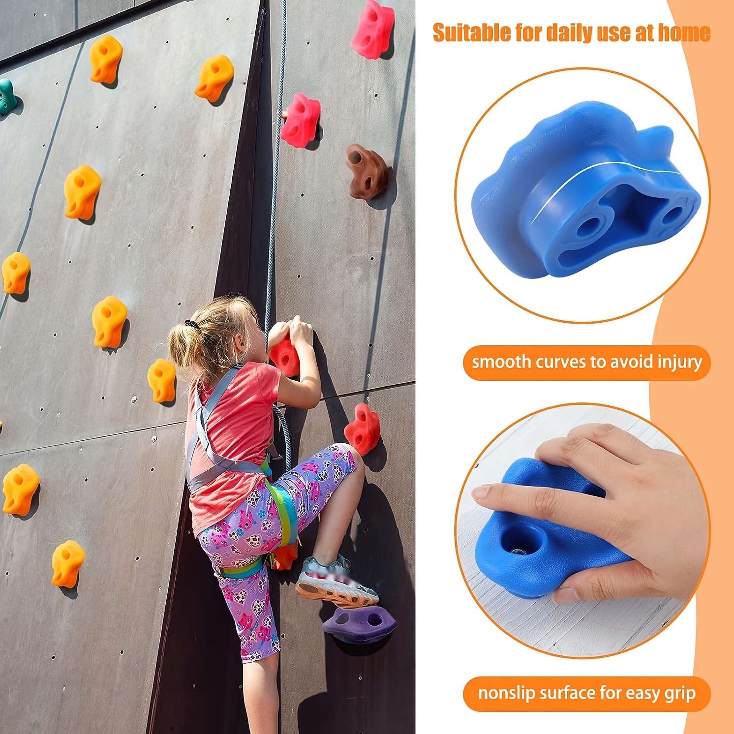 Prise d'escalade pour enfants, prise murale d'escalade ensemble accessoire  d'équipement de terrain de jeu coloré pour terrain de - Cdiscount Sport