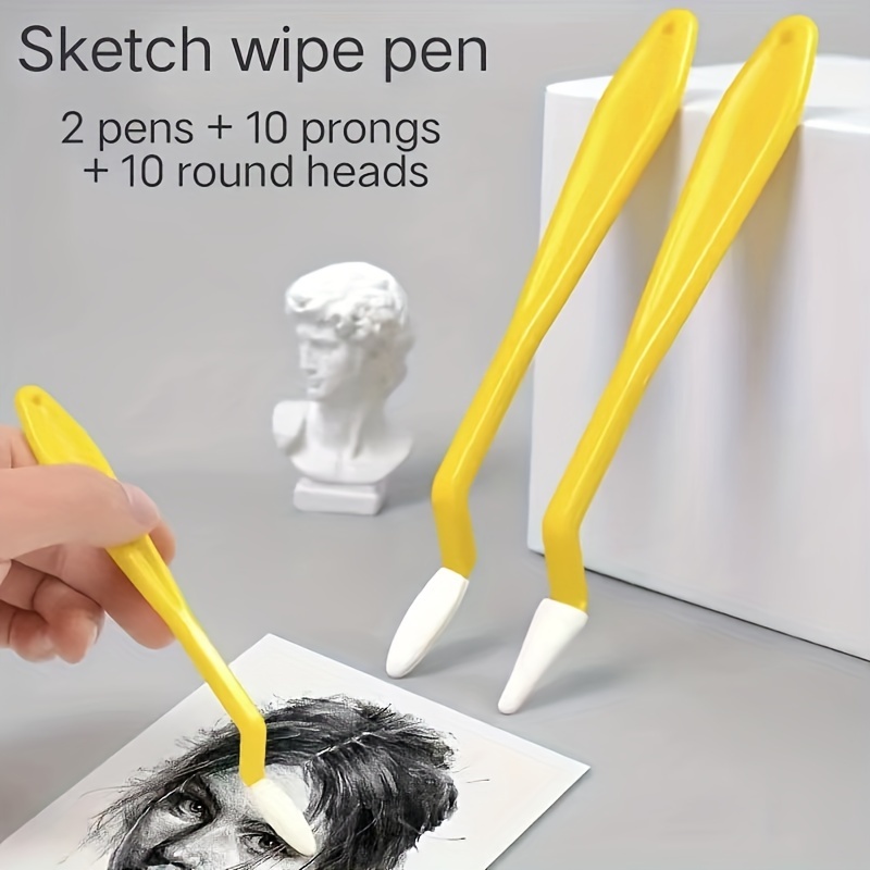 3Pcs Double Head White Pen Sketch Art Drawing Painting Eraser Correction  Pens