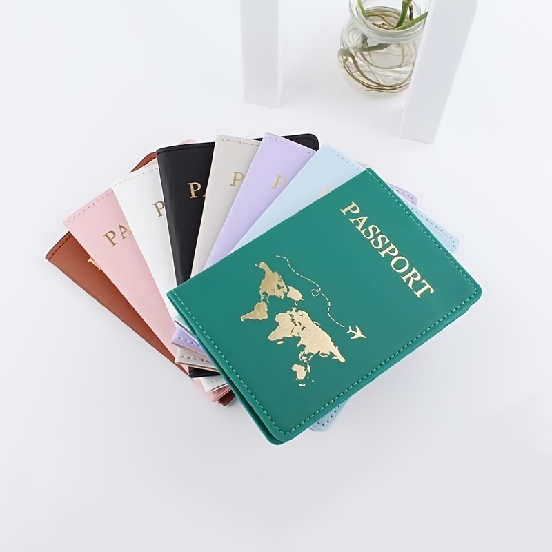 Porte Passeport, Lot de 2 PU Pochette Passeport avec Blocage RFID, Protège  Passeport avec Étiquettes de Bagages et Organiseur de Documents de Voyage  pour Femmes et Hommes (Bleu + Rose)