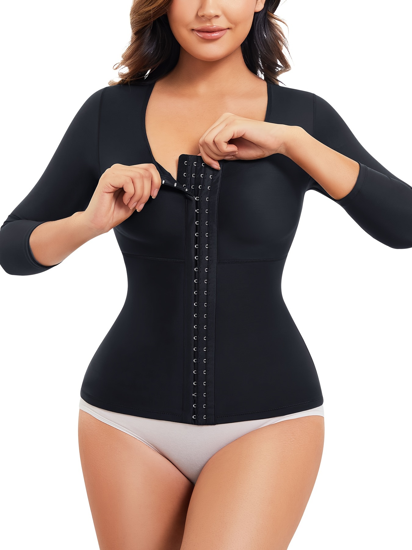 Front Buckle Slimmer Tops Post Surgical Waist Trainer Tummy - Temu Canada