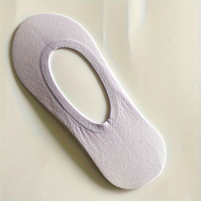 5 Pairs Simple Polyester Invisible Socks, Soft & Lightweight Low Cut Ankle Socks, Women'S Solid Color Knit Fabric Stockings & Hosiery