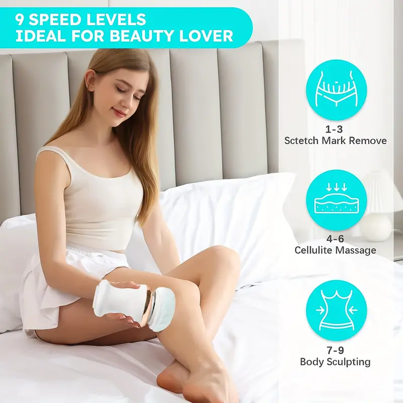 handheld vibration massager body fat massage device with 3 cloth covers details 0