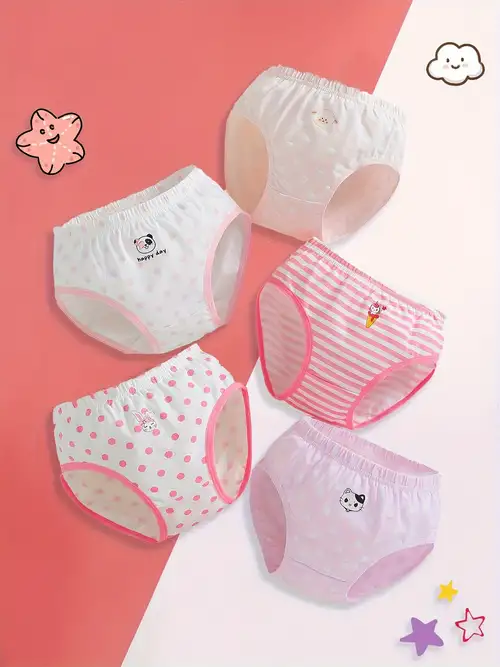 Girls Cute Print Briefs Underwear - Temu