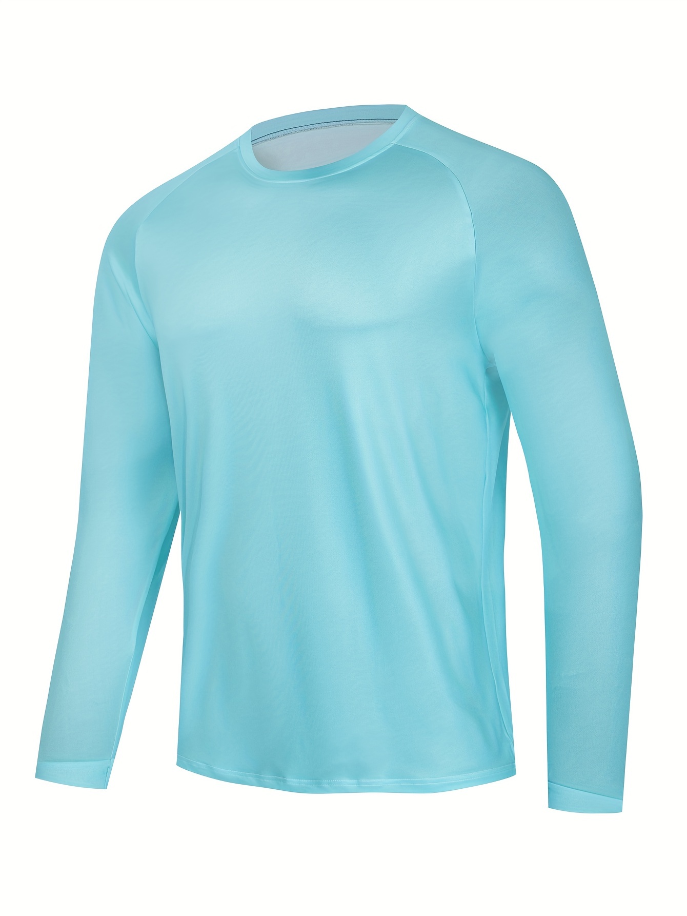 Men's Solid Color Long Sleeve T shirt Anti uv Sunscreen Sun - Temu Canada