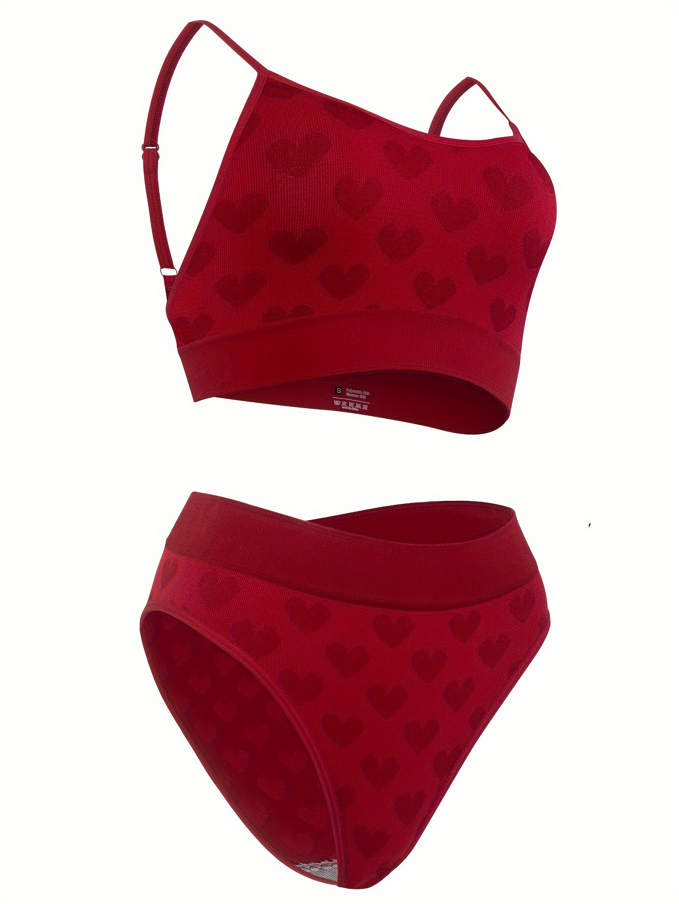 Rib Knit Burgundy Red Scoop Neck Bra Thong Panty Full - Temu