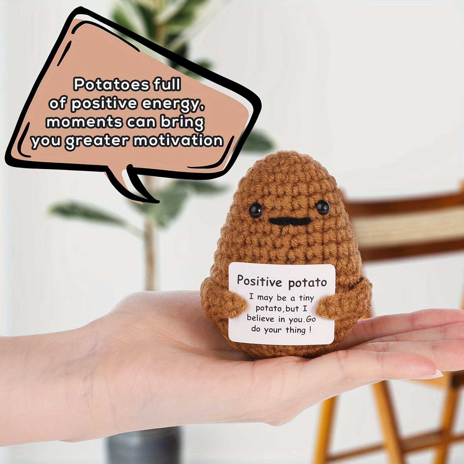 Funny Positive Potato Doll Knitted Inspirational Positive - Temu United  Kingdom